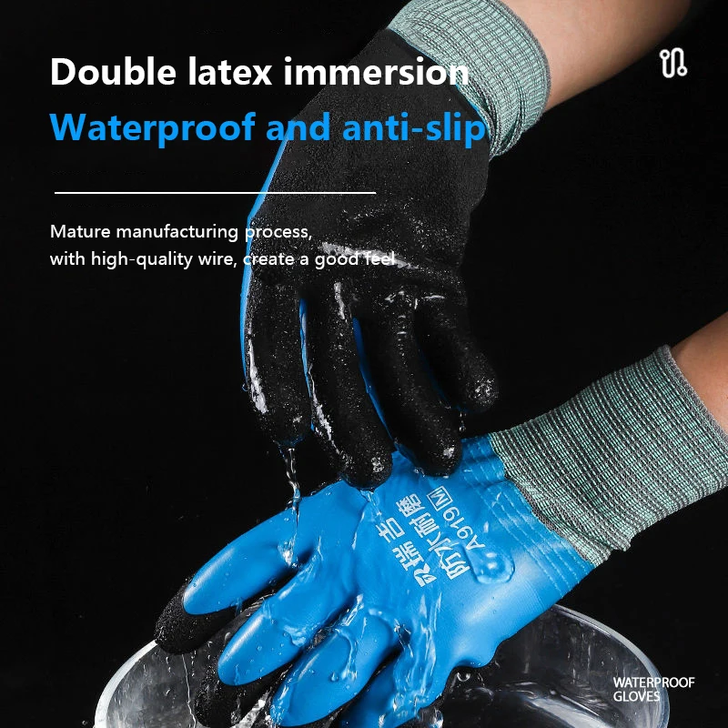 Work Gloves Protective Gloves Waterproof Gloves Gardening Gloves Latex Water Resistant Fully Coated Nylon Gloves Cold Resistant Gardening Gloves
