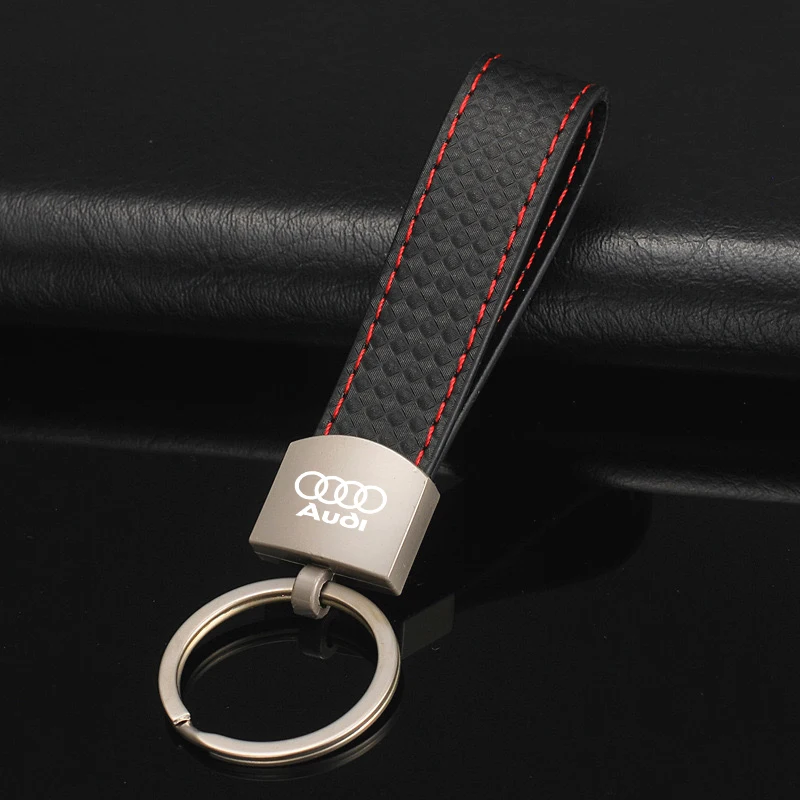 Luxury Plaid Pattern Metal Car Keychain with Buckle