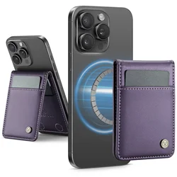 Magnetic RFID Blocking Minimalist Phone Wallet with Strong Magnet (Purple)
