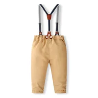 الربيع طفل رضيع وتتسابق الكورية موضة شهم قميص قطني بكم طويل قميص + السراويل + الأشرطة + التعادل الاطفال بوتيك الملابس مجموعات BC521 6