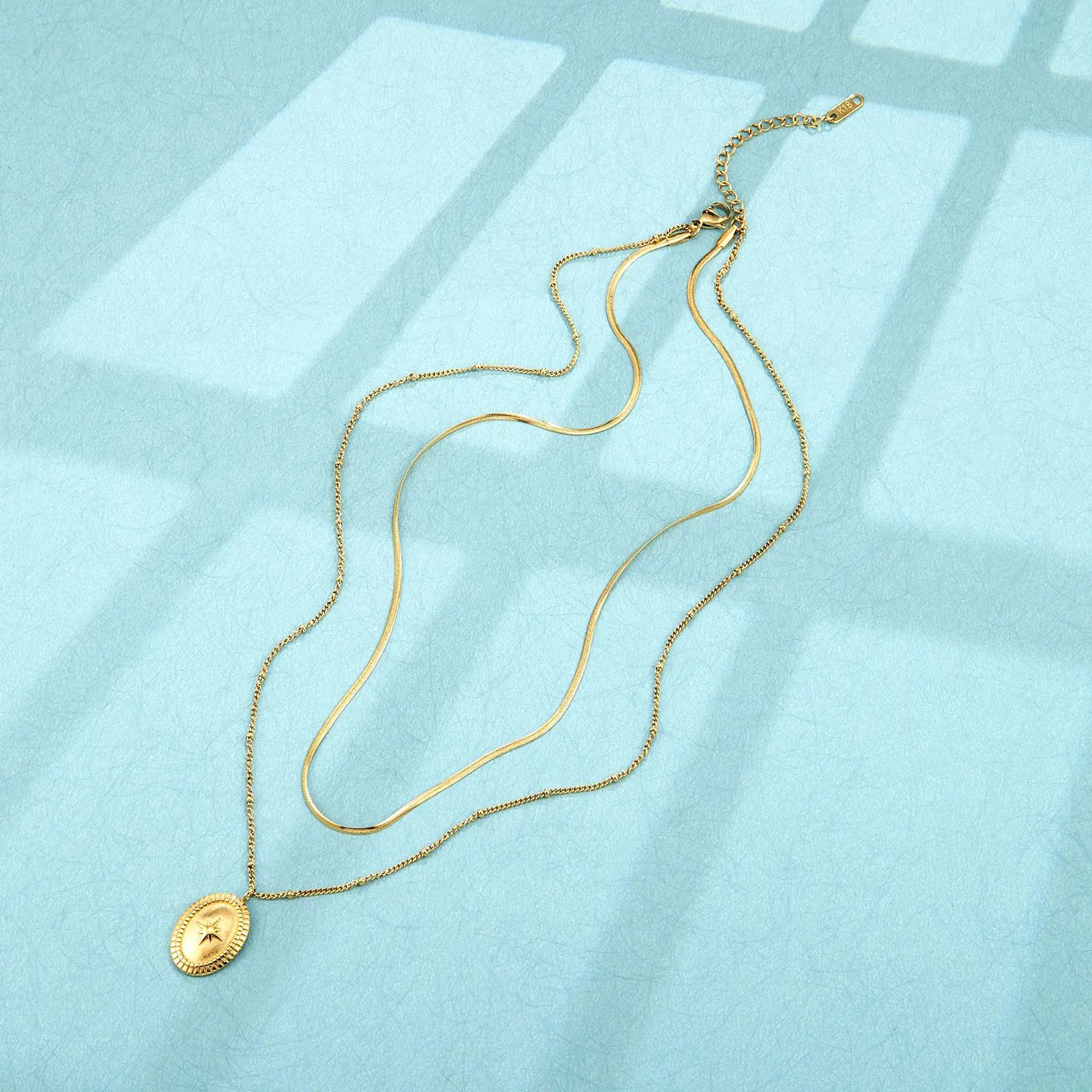 Gold Necklace for Women 14K Jewelry Double Layer Necklace Necklace for Women Fashion Necklace Men Jewelry Chains