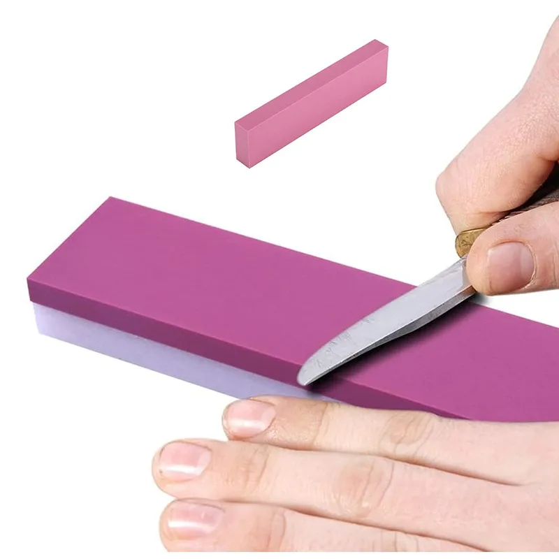 Knife Sharpener Set Double Sided Sharpening Stone Double Sided Oil Stone Professional Kitchen Knife Tool with Silicone Backing