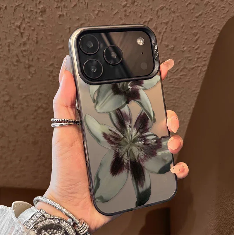 Matte Lily Flowers Laser IMD Hard Phone Case Cover