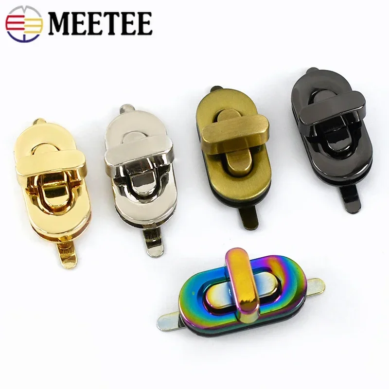 2/5Pcs 42x1 7/34x16mm 달걀 모양의 가방 트위스트 잠금 금속 지갑 잠금 버클 핸드백 걸쇠 DIY 액세서리