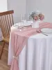 Chiffon Wedding PInk Table Runner Table Setting Gauze Sheer Vintage Christmas Dining Birthday Party Cake Table Decor 3