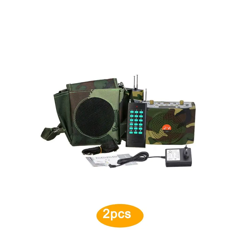 2pcs 38W Hunting Speakers Solid Sound Decoy Player Resonant Electronic Bird Caller MP3 Amplifier Wear-resistant Kit