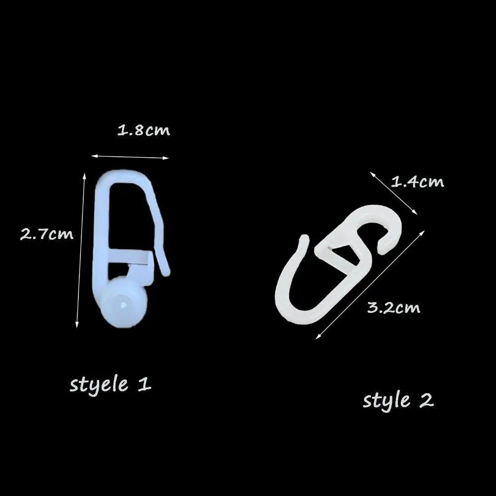 50pcs Ball Track Plastic Curtain Decor White Blindings Sliding tool Curtain Accessories Curtain Hook Curtain Hanging Ring