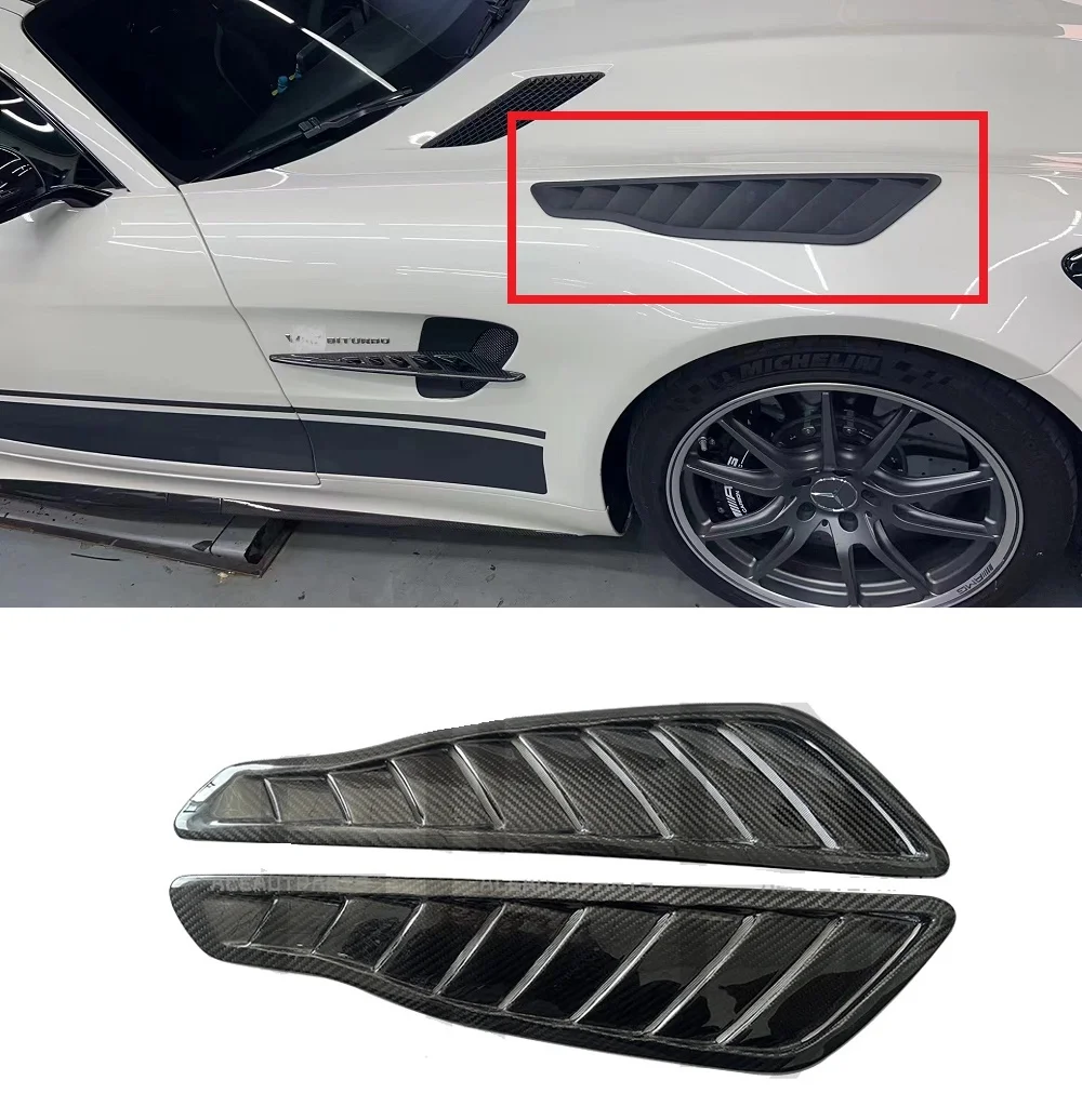 Real Dry Carbon Fiber Car Front Vent Fender Side Air Flow Prese D'Aria Coperture Adatte Per Mercedes Bens Amg Gt