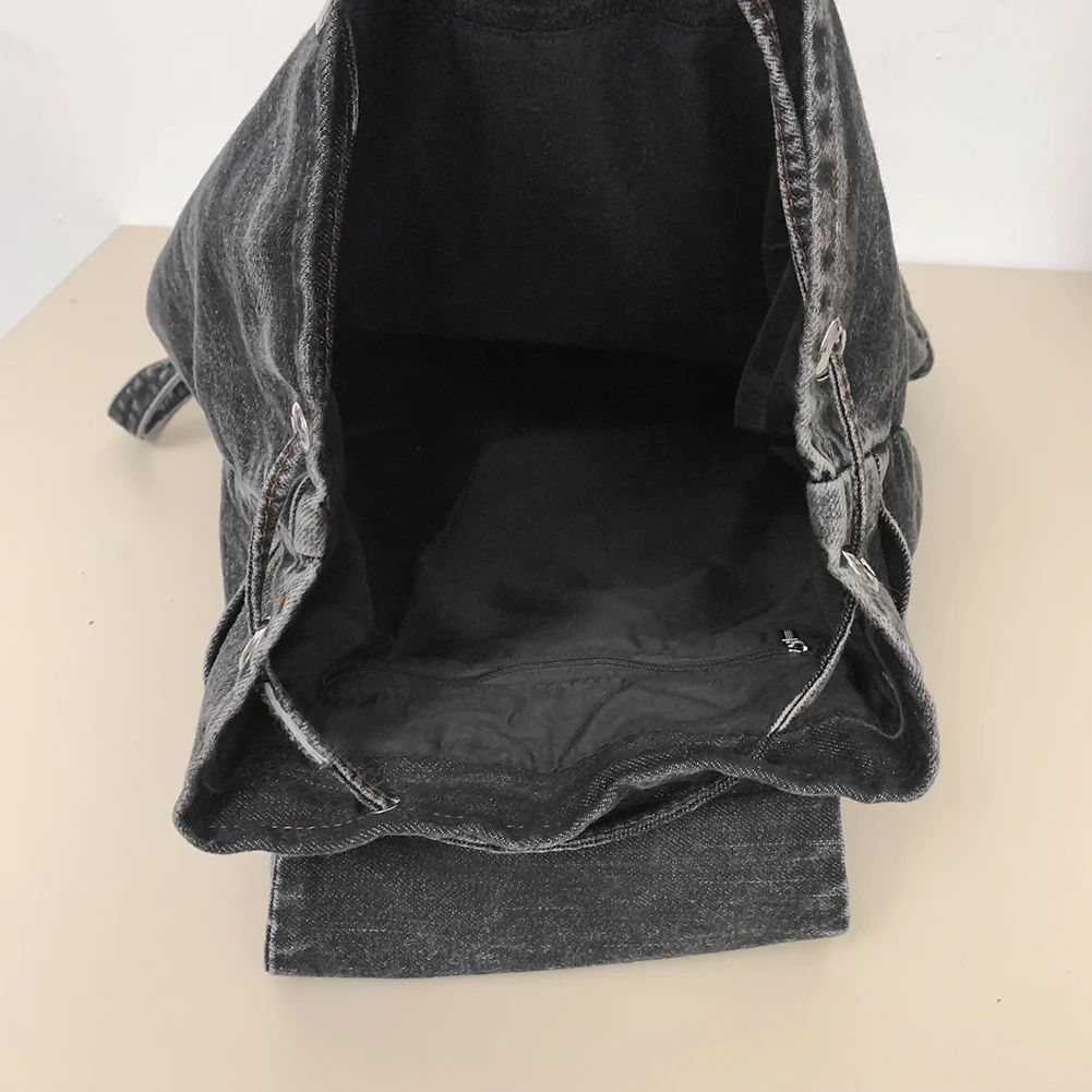 Denim Laptop Backpack Vintage Women's Backpack Casual Canvas Daypack Female Handbag Purse Shoulder Bag College Travel Rucksack