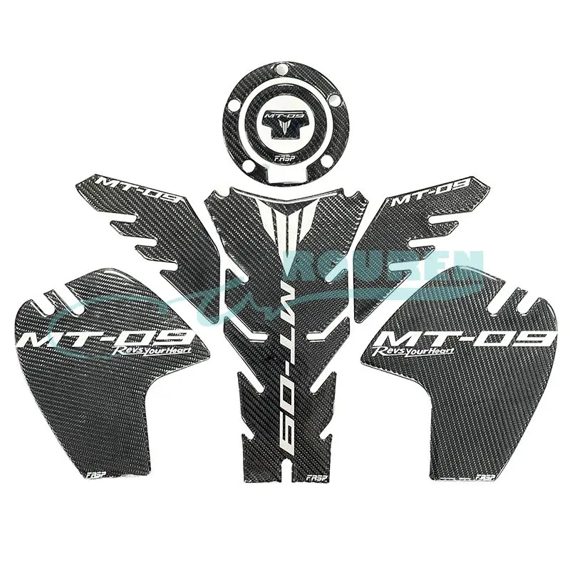 Motorcycle Carbon Fiber Fueltank Stickers Tank Pad Protection for Yamaha MT 09 MT09 2022 Moto Decals Accessories Modified Parts 1x overload protection relay plug and play parts for mercedes 1988 1991 300se 126 024 88 later 1993 1993 300te 4m 124 290