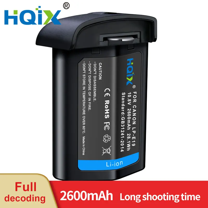 Hqix Per Canon Eos 1Dx Mark Ii 1Ds Mark Forte 1D Mark Forte 1D Mark 2. 8 1Dx R3 Camera Lp-E19 Batteria Del Caricatore