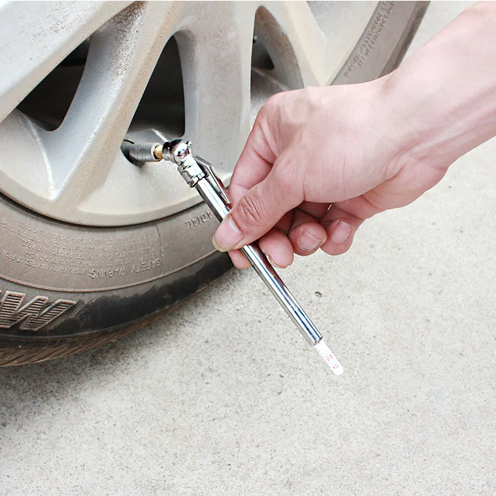 Stainless Steel Pen Shaped Car Vehicle Tire Air Pressure Test Meter Gauge 2