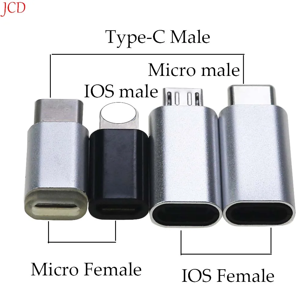 

1PCS Silver Data Charging Cable Converter Adapter for IOS/Android Micro USB Type-C to micro USB-C Adapter