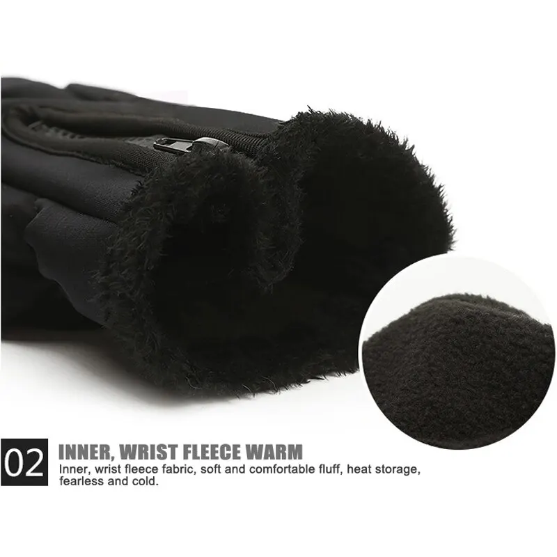 X-TIGER Autumn Winter Fleece Bicycle Gloves Touch Screen Full Finger Gloves Long Wrist Warm Cycling Gloves For Cycling 5