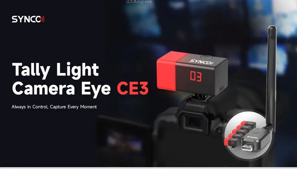 SYNCO CE3 タリーライト 4 ライト送信機付き 2.4G ワイヤレス伝送