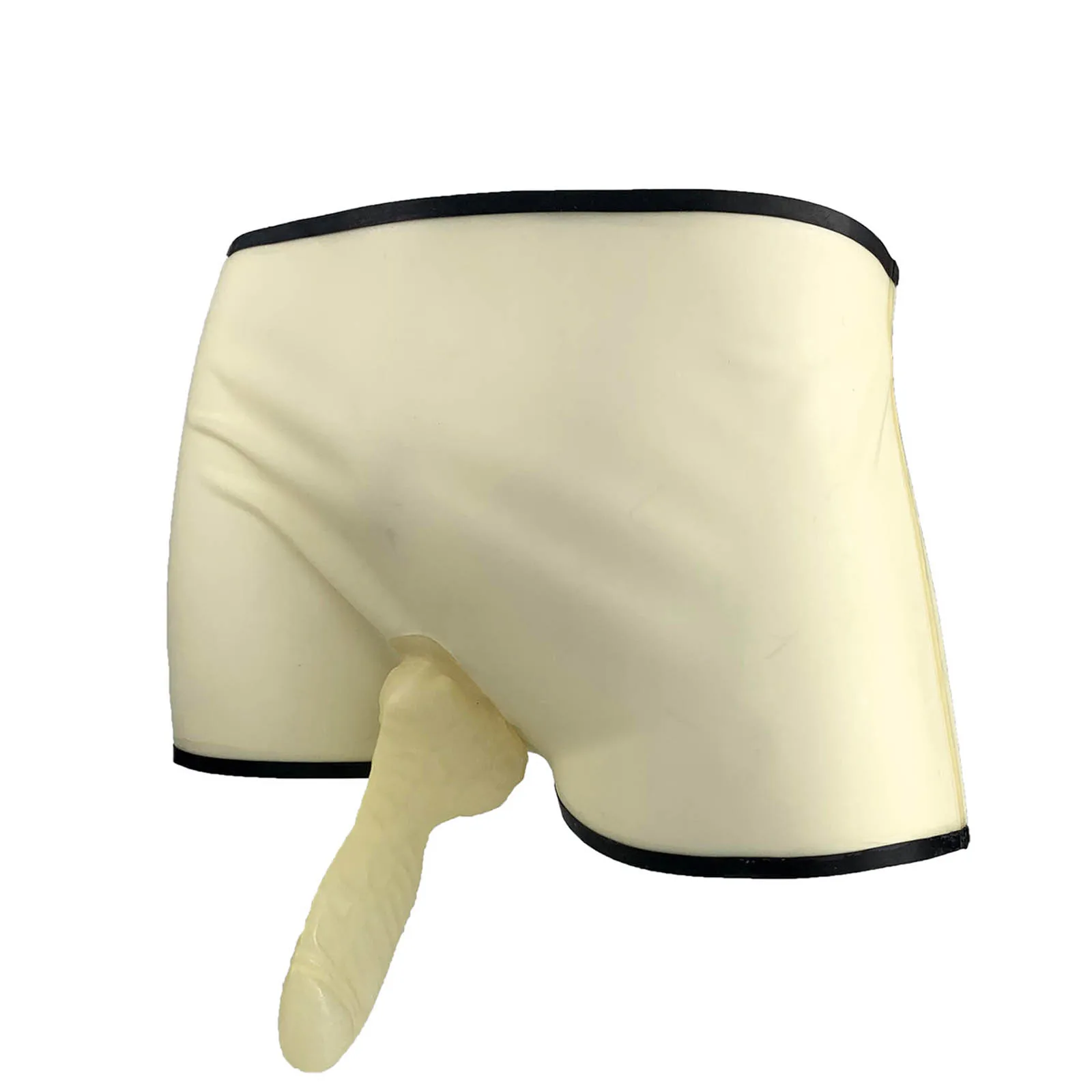 

MONNIK Latex Briefs Shorts Men Underwear Translucent Shorts Tight Underwear Handmade Underpants for Party Cosplay Bodysuit