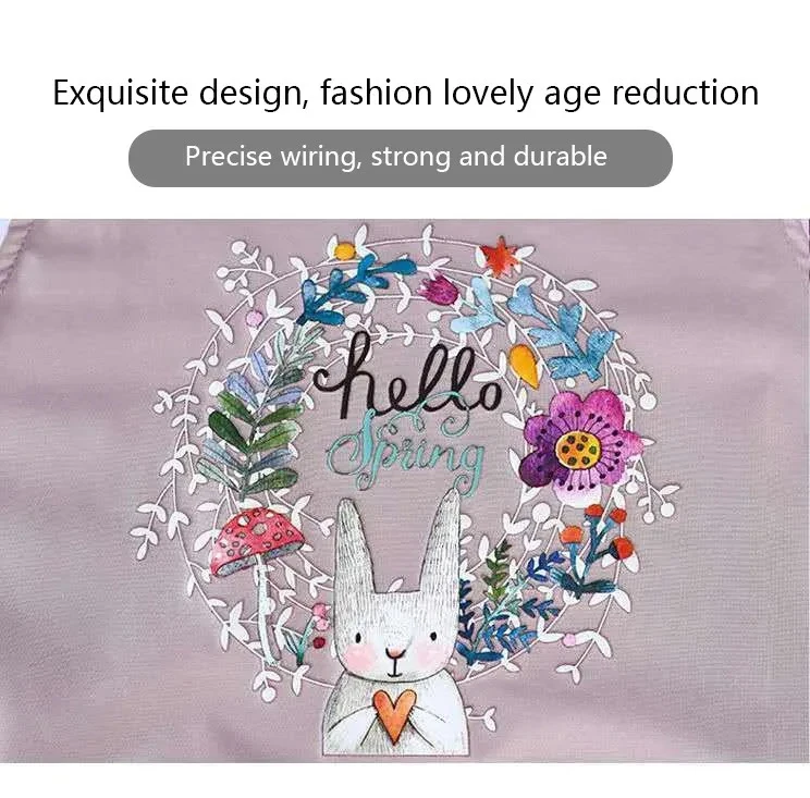 Rabbit Print Waist Apron Detail 5