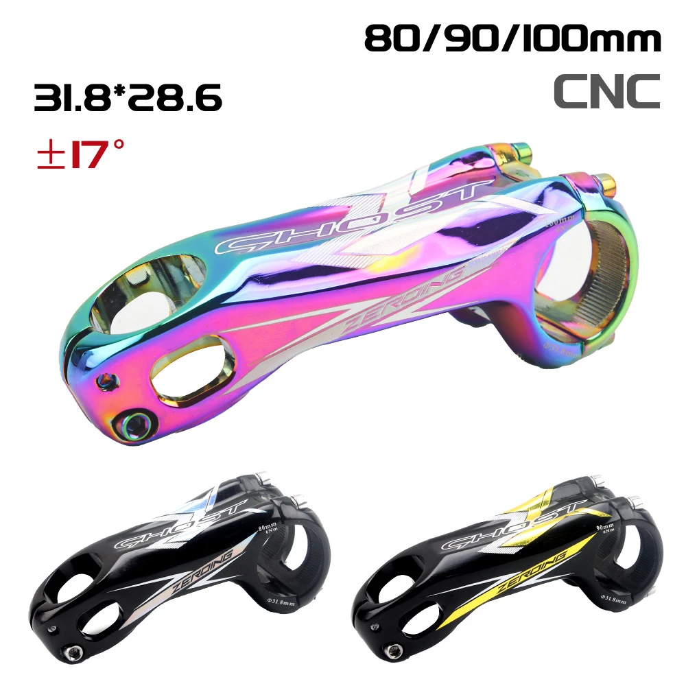 

Mountain Bike Stem 7005 Aluminium Alloy Minus 17 Degrees Road Bike 80/90/100mm CNC Riser Tap Stem Bike Accessories