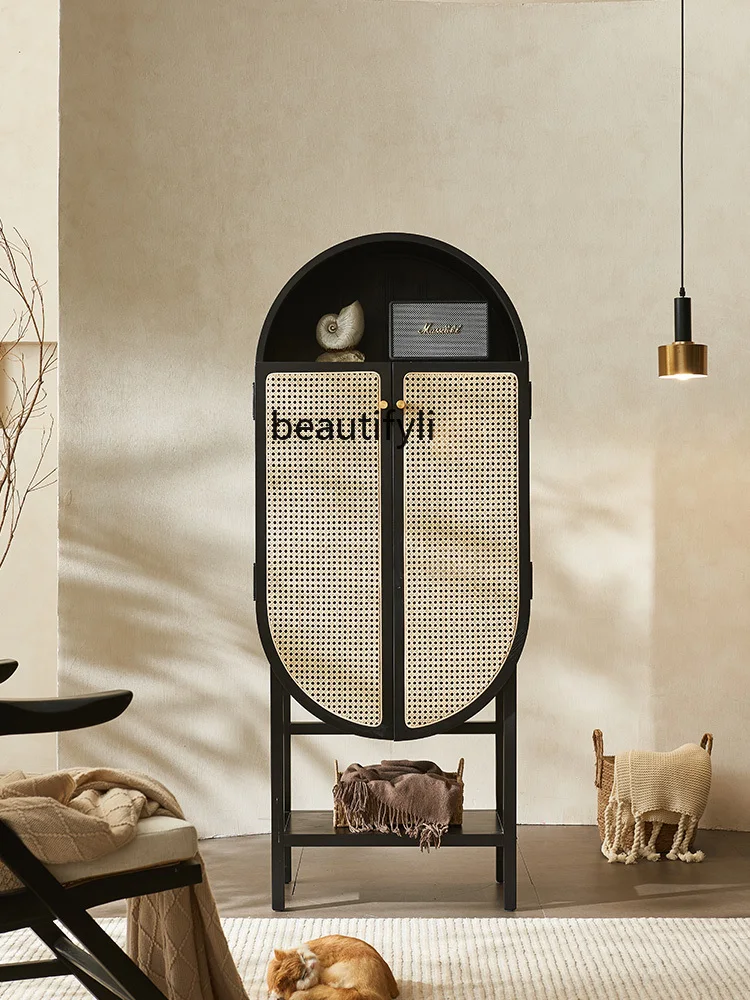 

Шкаф из массива дерева, ротанговый шкаф для хранения, винтажный шкаф для витрин