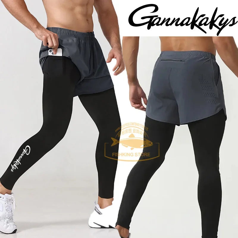 Summer Fishing Pants Men's Elastic Running and Quick Drying Pants Basketball Breathable Back Waist Pocket Sports