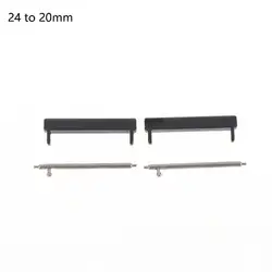 Premium Wristband Adapter for Smartwatch Accessories - 1 Pair 24mm to 22mm/20mm Replacement Connector (24 to 20mm)