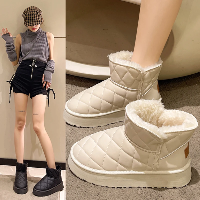 

Damyuan Winter Women Short Plush Warm Snow Boots 2024 Casual Ankle Boots Flats Platform Ladies Shoes Botas Hiking Shoe Femininas