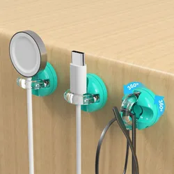 Magnetic Rotatable Cable Organizer Set - Self - Adhesive Multifunctional Desktop Cord Holder (3 Pieces) (Blue)