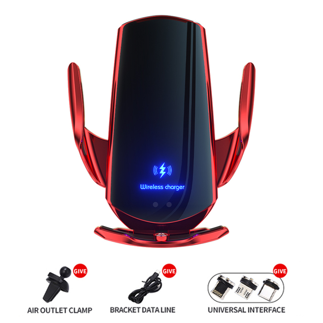 30W Qi Car Wireless Charger for iPhone 13 12 11 XS XR X Samsung Xiaomi Magnetic USB Infrared Sensor Phone Holder Mount