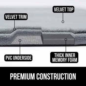 3PC Velvet Bath Set Super Soft Non-slip Comfortable Bath Mats Carpet Set for Bathroom Absorbent Washable Rug Toilet Floor Mat 2