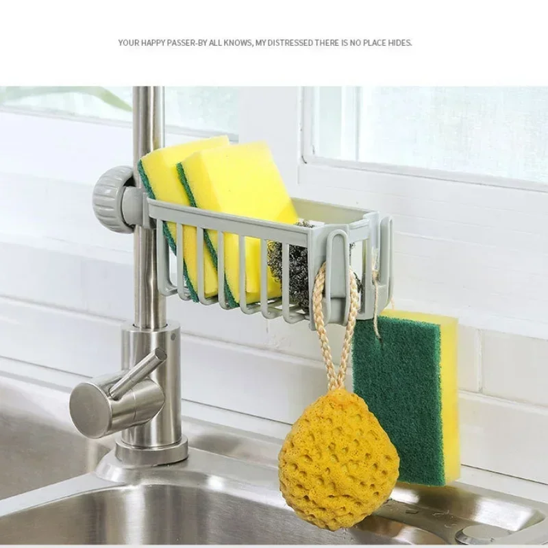 Kitchen Sink Faucet Shelf Bathroom Shelf Soap Sponge Drain Cloth Rag Storage Rack Sink Organizer Drainer Basket Soap Dish Holder