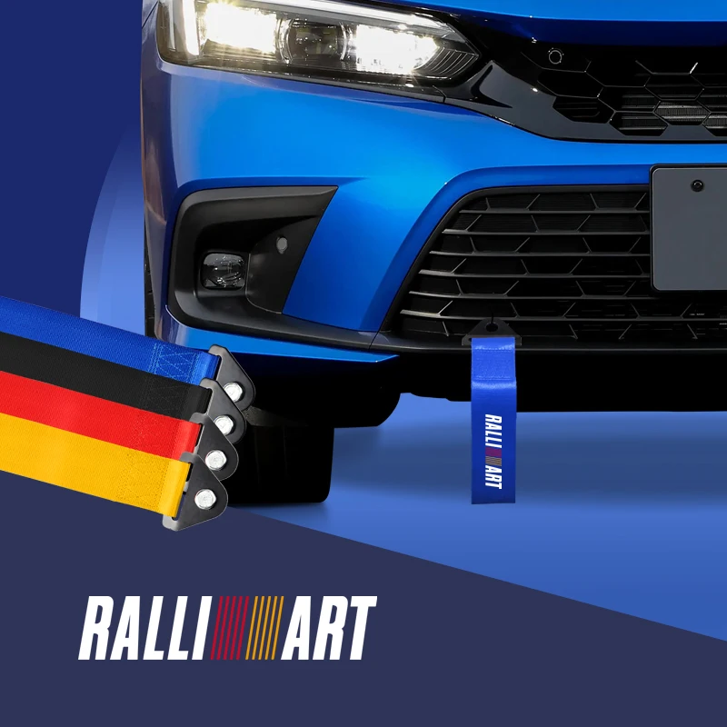 Ralli Art Logo Car Nylon Tow Strap Car Tow Ropes Rimorchio Corde Decorazione Paraurti Per Mitsubishi Outlander Mirage Colt Galant Ex