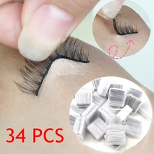 

1 Box 34PCS Eyelash Glue Strip Reusable Self-Adhesive Glue-Free Eyelash Glue Strip False Eyelashes Makeup Tools Hypoallergenic