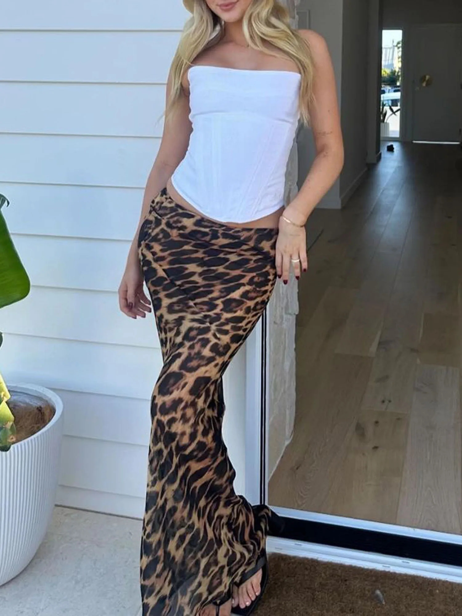 Lucia Leopard Maxi Skirt