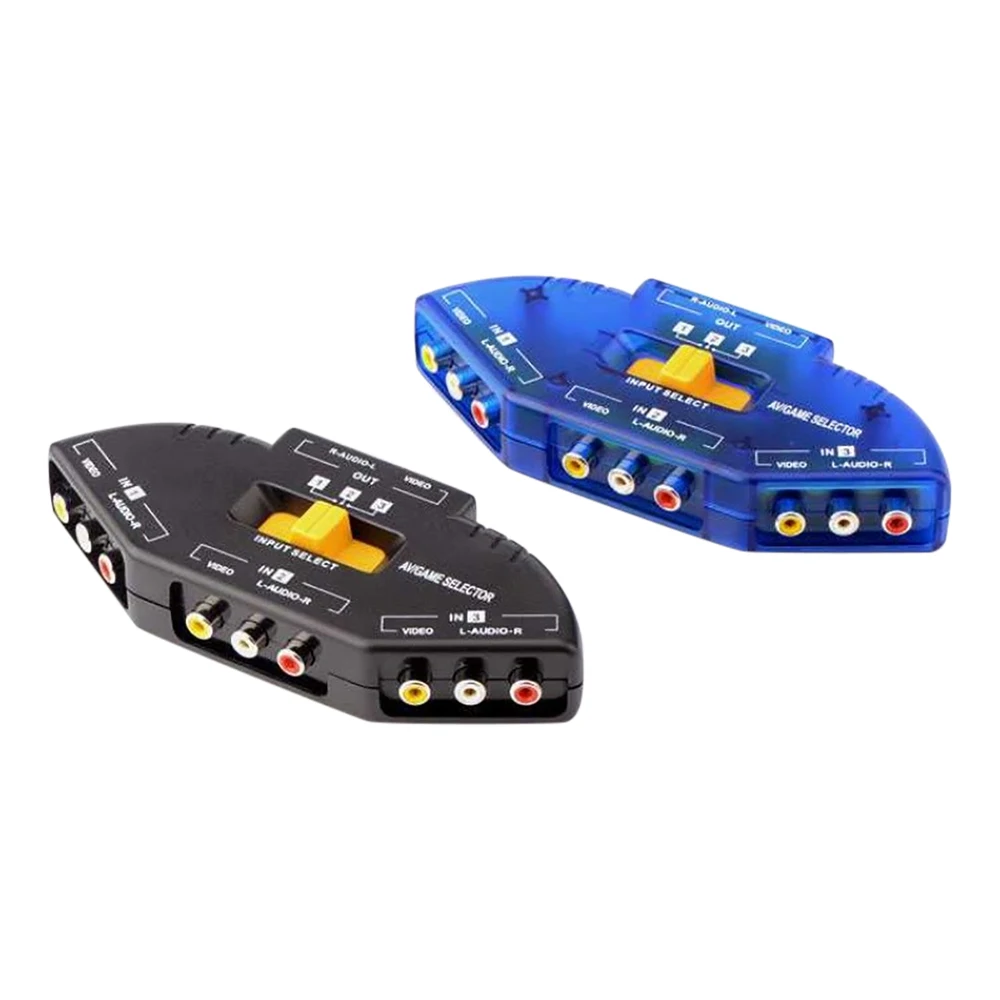 2018 Più Nuovo Arrivo 3 Porte Video Switcher Gioco Av Segnale Interruttore Cavo Av Rca Av Splitter Convertitore Audio Per Xbox Per Ps Tv