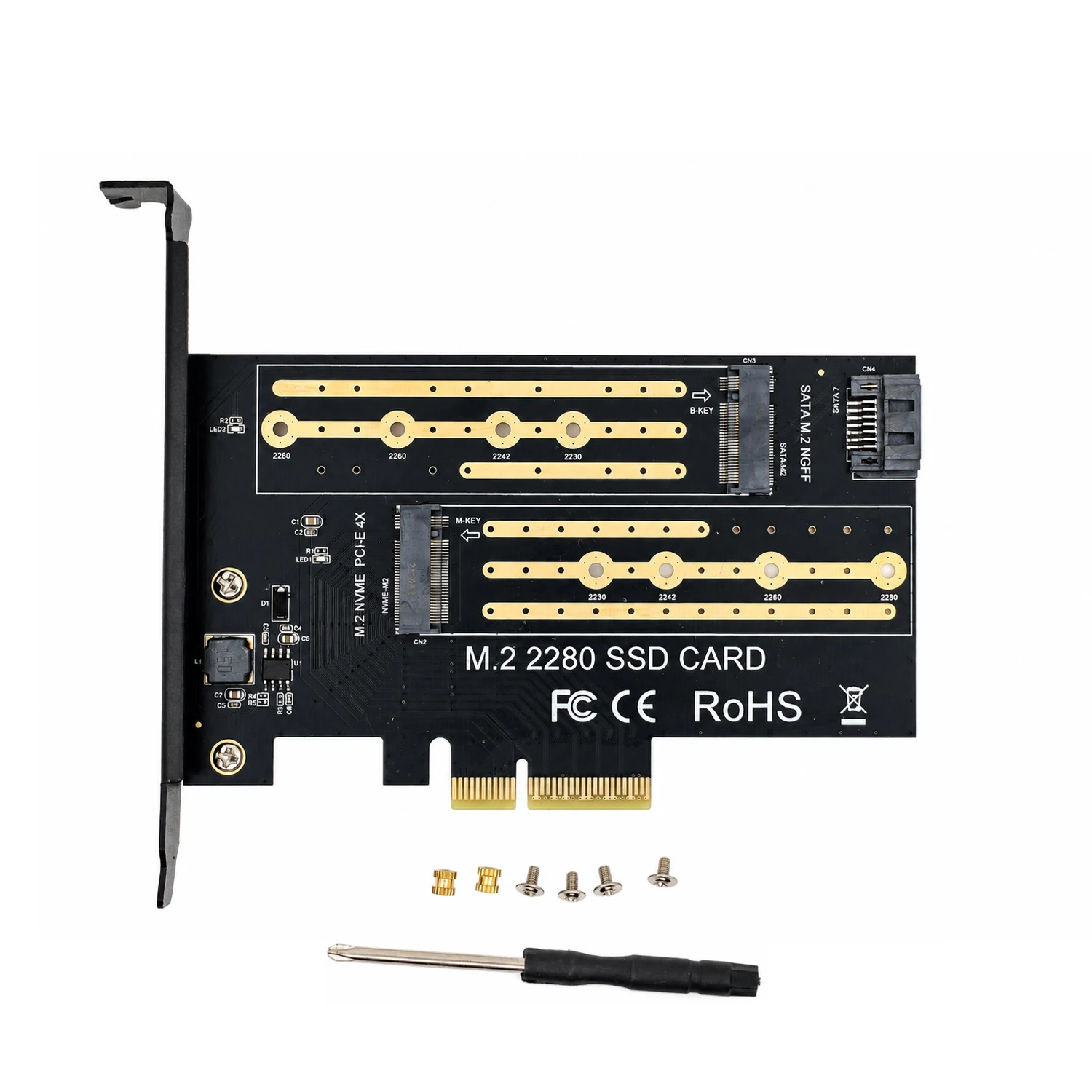 Dual NVMe SSD PCIe 4.0 x8 Expansion Card for Enhanced Storage Performance