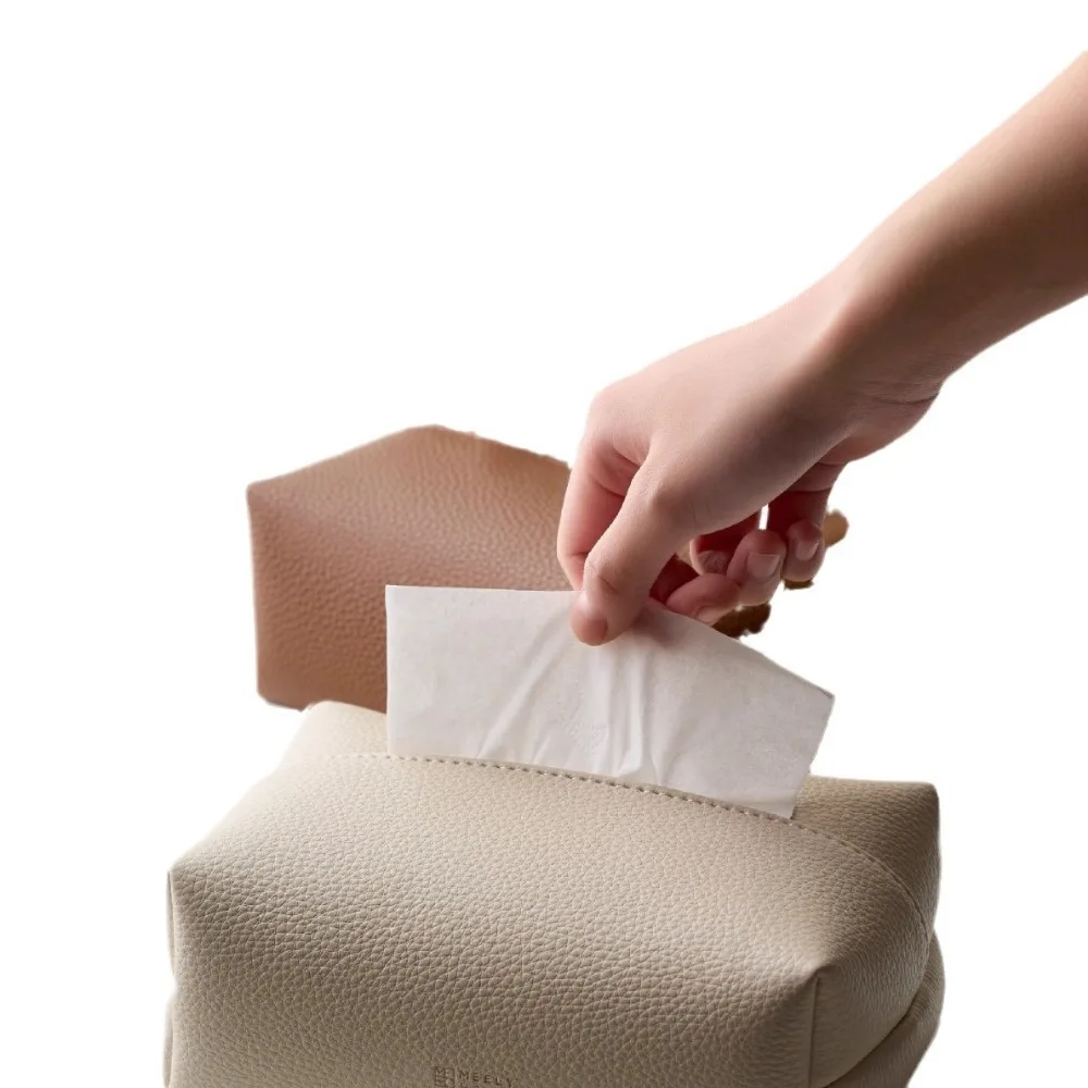 Creative and minimalist leather tissue box, living room light luxury home decor paper box 5