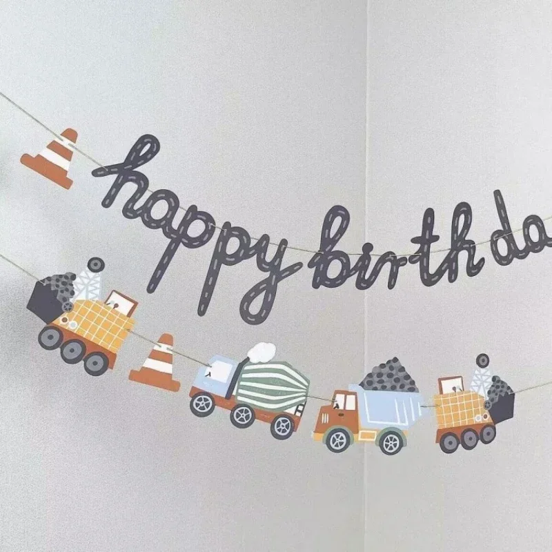 Description Picture 5 of itemCar Happy Birthday Children's Birthday Party Decoration Background Banner Birthday Party Photography Props Gift