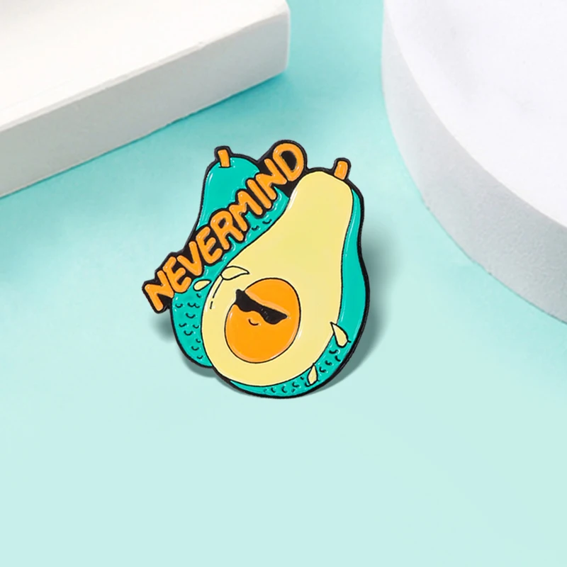 Cratoon Avocado Spille Avocado Fruit Nevermind Custom Smalto Pin Badge Zaino Borsa Regali Per Bambini Accessori Per Gioielli