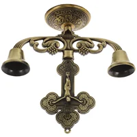 Shabbat Candles Holders Dining Table Statue Alloy Vintage Religious Gift Zinc Metal Candlestick Church Stand for Decor 6