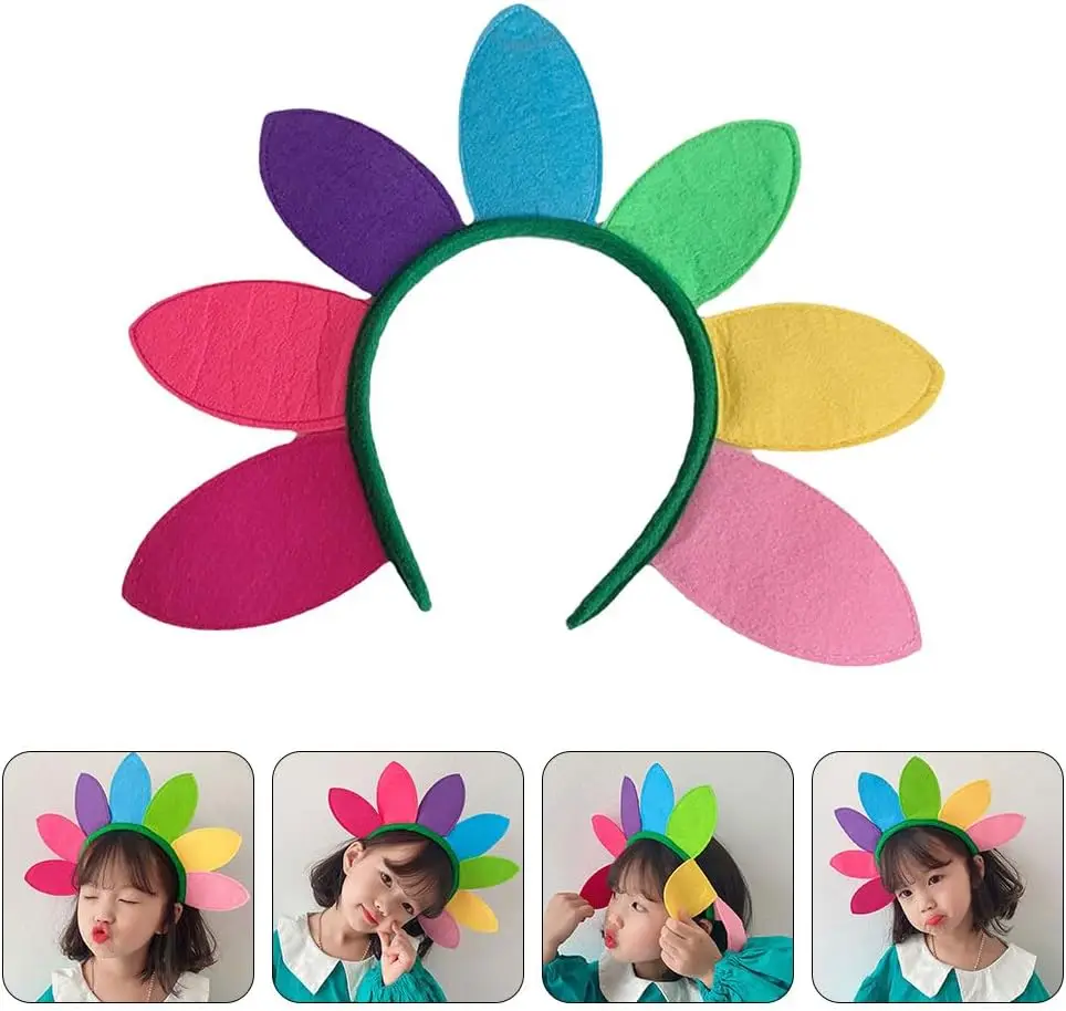 1-40PCS Rainbow Coloured Hair Bands Birthday Festival Party Cute Headband Stage Performance Princess Hair Accessories