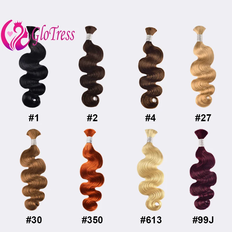 12A Highlight Blonde Body Wave Human Braiding Hair for Boho Braids 100G/Pack No Weft Remy Virgin Bulk Hair for Braiding 12-26'' 1