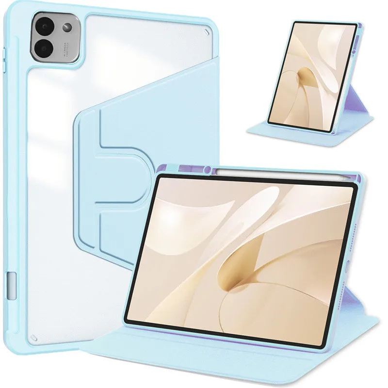 360° Rotating Acrylic Transparent Hard Case with Pencil Holder