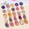 10Pcs/lot Natural Fluorite Crystal Carved Animals Shape Wealth Square Flower Lucky Pixiu Cute Bead With Hole For Jewelry Making 1