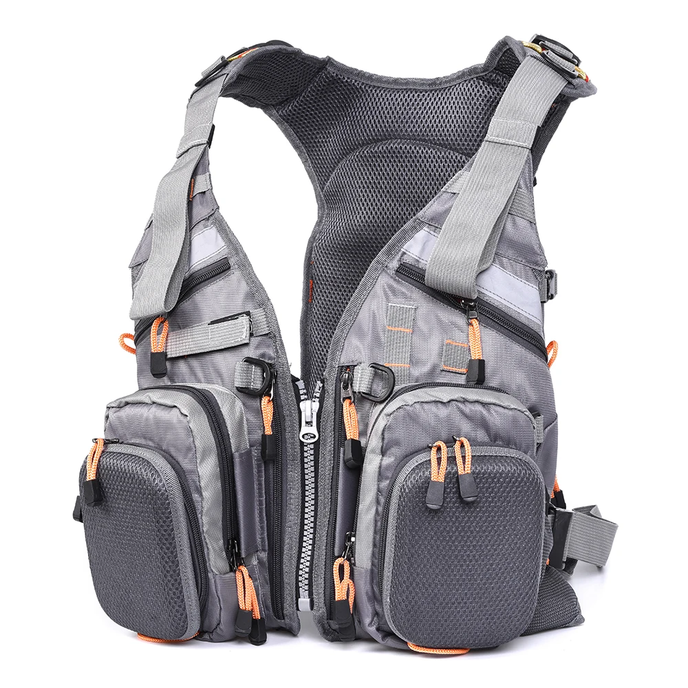 Veste de pêche à la mouche FX mesh multifonction - Sac à dos intégré séchage rapide équipement pêche