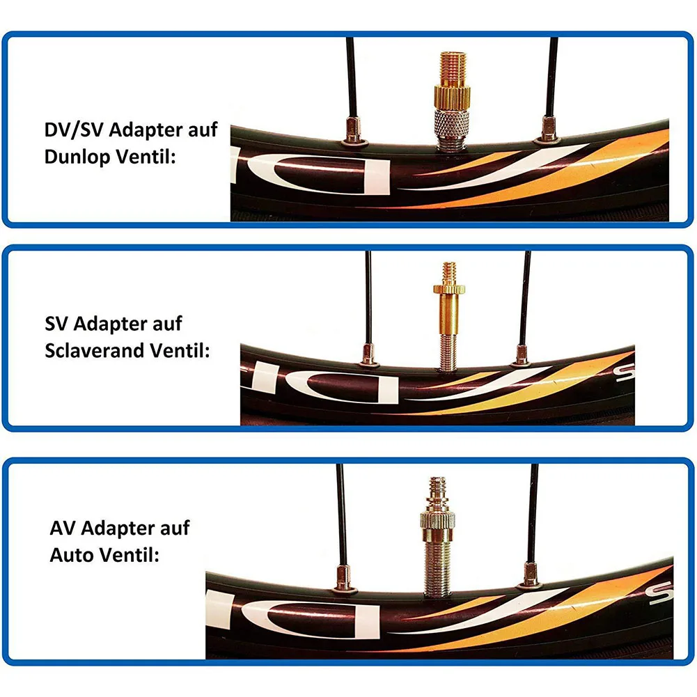 Bicycle Valve Adapter Set Copper Anti-corrosion Sv Av Dv Mountain Bike Inflator Pump Accessories