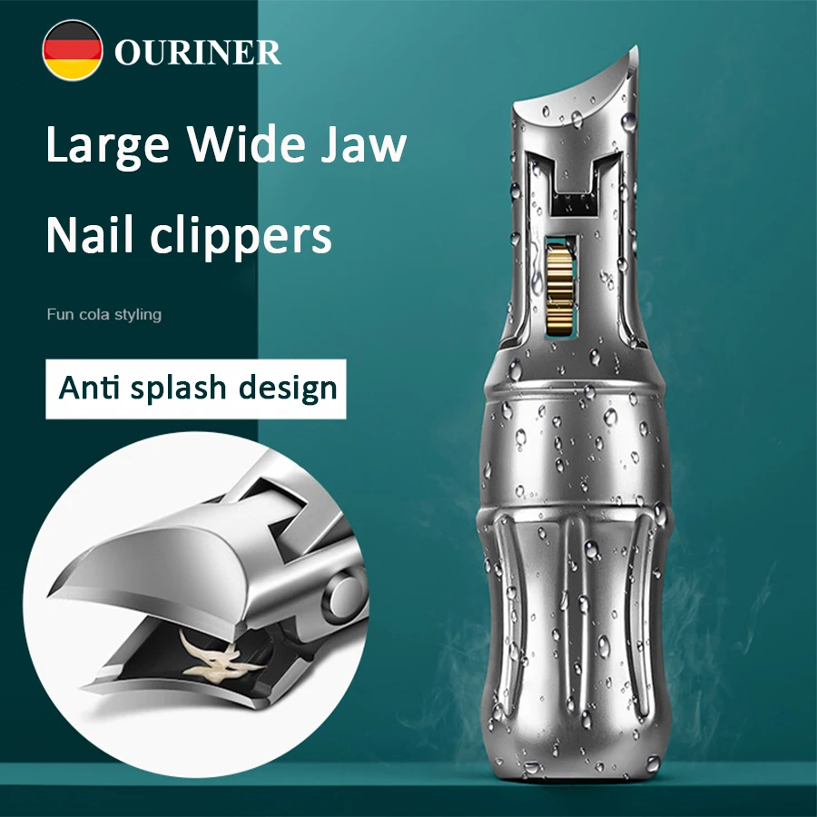 Cola Shaped Nail Clippers Professional Fingernail Clipper Cutters Oblique Blade Trim Thick And Hard Nails Wide Jaw Adult