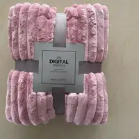 Summer Wide Clause Solid Color Cloud Mink Velvet Striped Blanket Flannel Blanket Thickened Yoga Throw Blanket Gift Thin Blanket 5