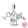 Inlaid Zircon Charm Beads 925 Sterling Silver Color Love Heart Snake Dangle Fit Original Bracelet Charms Pendant Jewelry 2