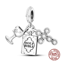 Inlaid Zircon Charm Beads 925 Sterling Silver Color Love Heart Snake Dangle Fit Original Bracelet Charms Pendant Jewelry 2