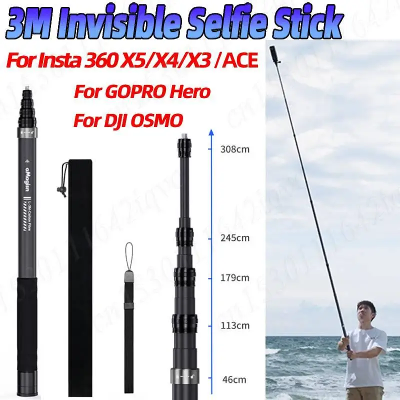 Perche Selfie Extensible Avec Trépied Pour Insta360 Ace Pro 2 / X5 - Alliage Aluminium - Neuf